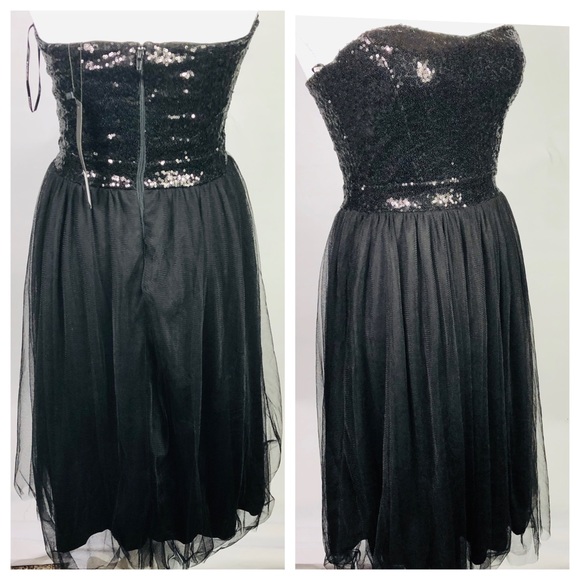 NWTS Symphony Strapless Sequin Tulle Midi Dress - Picture 3 of 7